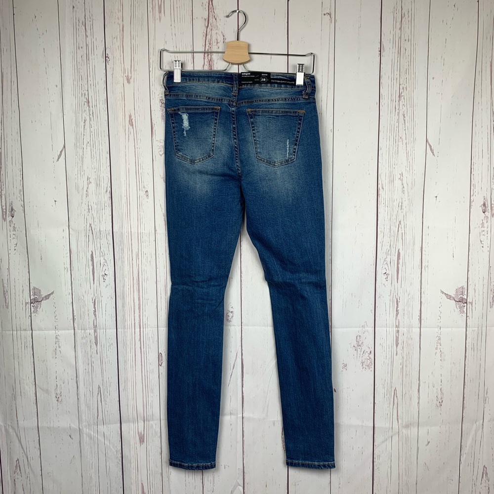 Umgee High Waist Skinny Jeans Distressed Knee - Picture 4 of 7